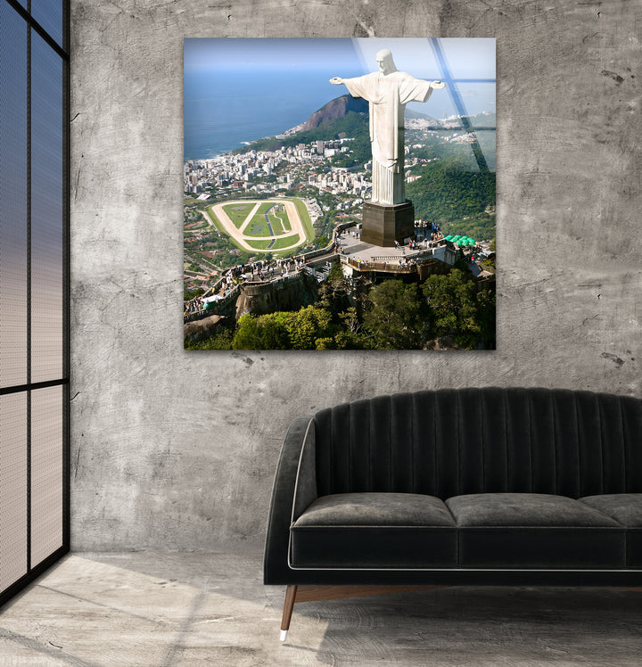 Glaswandkunst Christus der Erlöser – Majestätisches Wahrzeichen von Rio mit Panoramablick