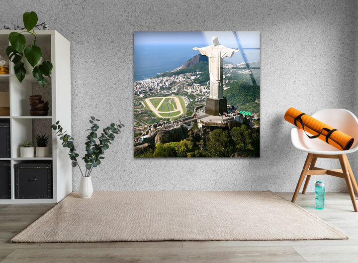 Glaswandkunst Christus der Erlöser – Majestätisches Wahrzeichen von Rio mit Panoramablick