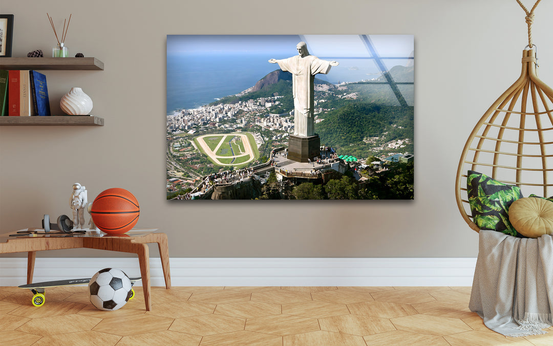 Glaswandkunst Christus der Erlöser – Majestätisches Wahrzeichen von Rio mit Panoramablick