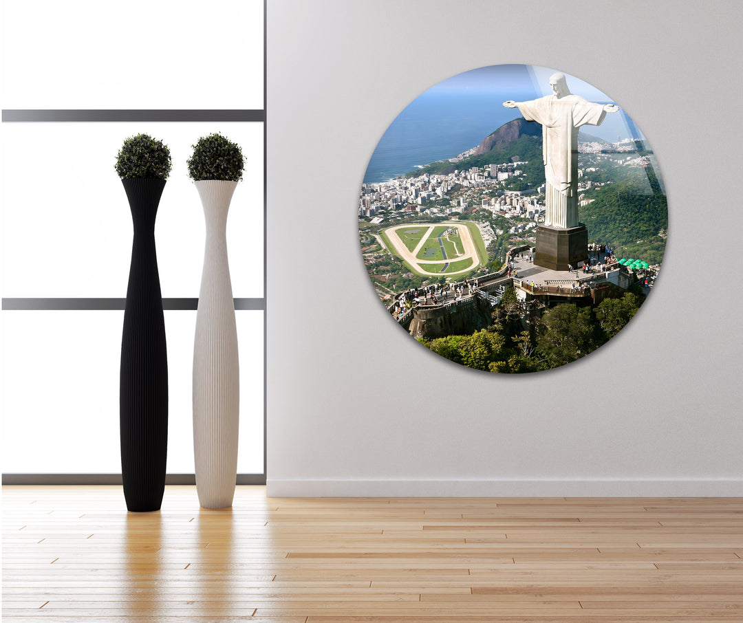 Glaswandkunst Christus der Erlöser – Majestätisches Wahrzeichen von Rio mit Panoramablick