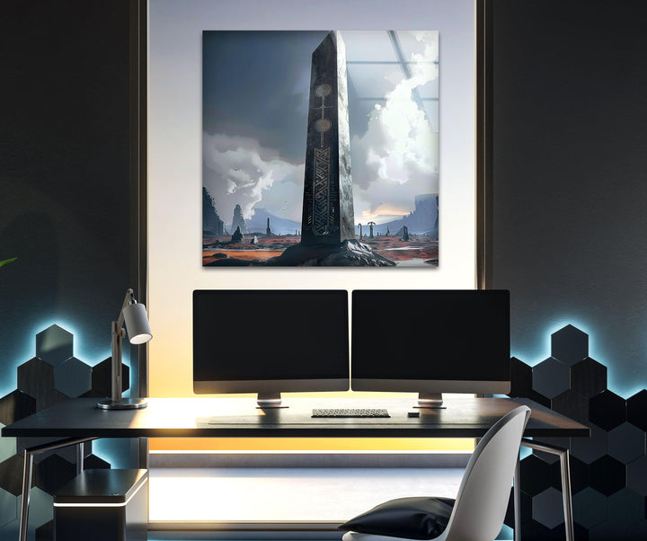 Stone Structure Glass Wall Art, glass pictures for Wall, glass prints wall art