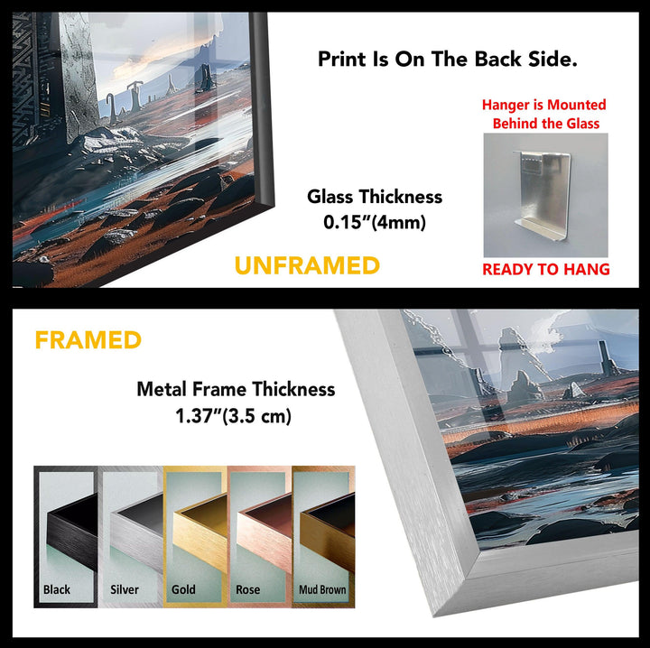 Stone Structure Glass Wall Art, custom glass photo prints, large glass prints