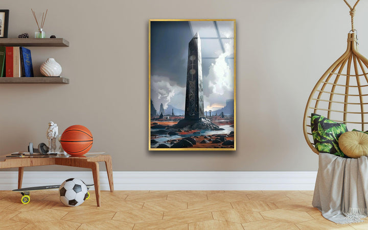 Stone Structure Glass Wall Art, large glass photo prints, glass wall photos