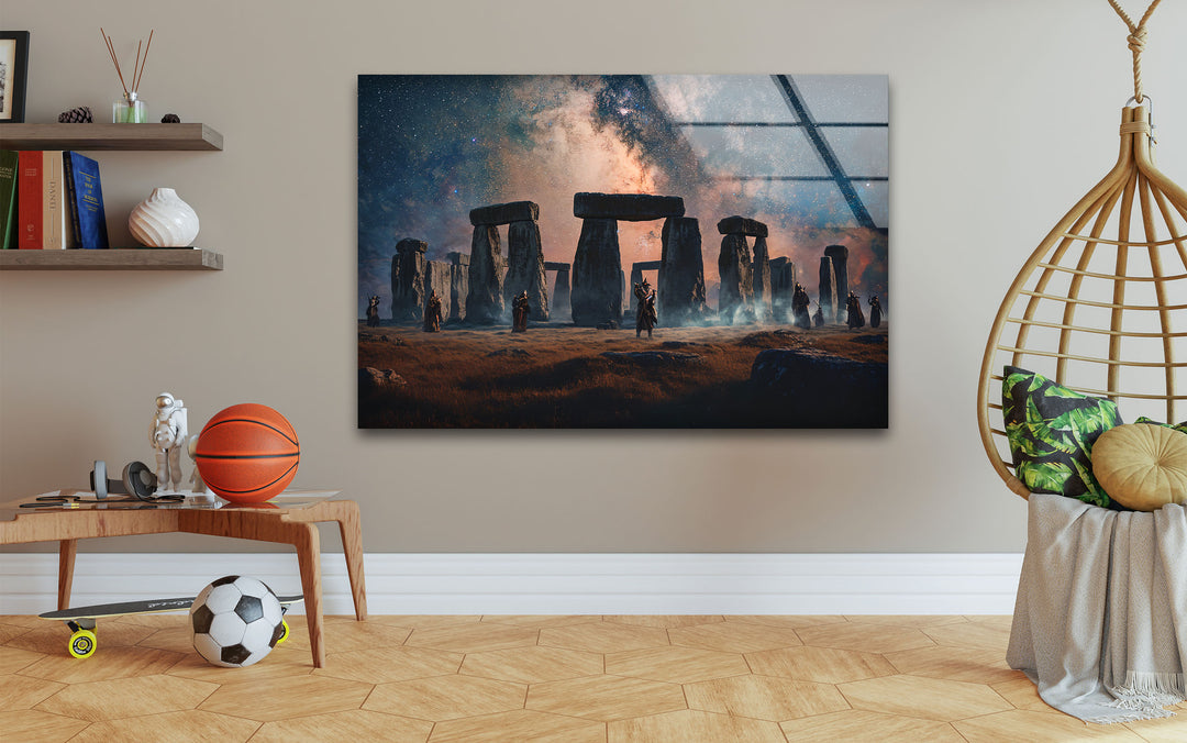 Stonehenge unter den Sternen – Glaswandkunst – Himmlische Landschaft
