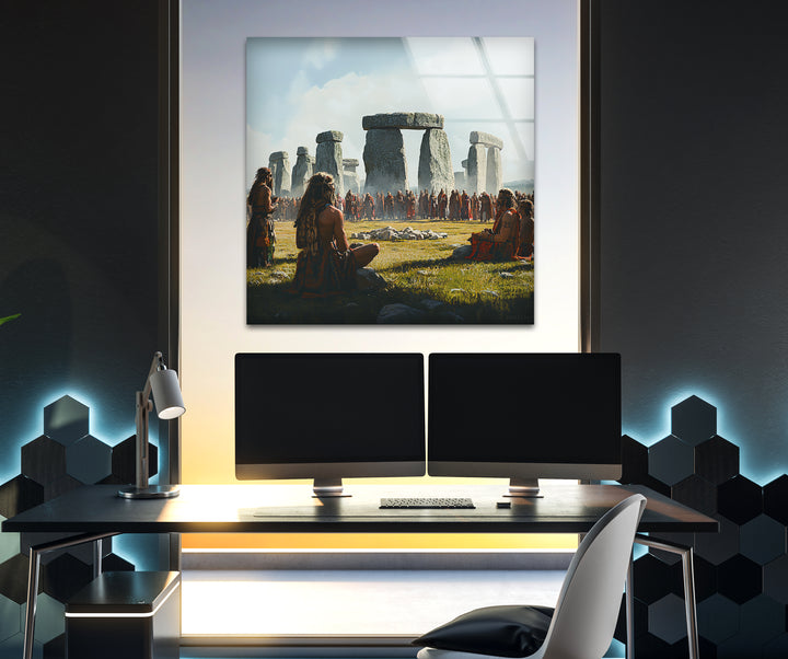 Stonehenge Glaswandkunst - Uraltes Ritual