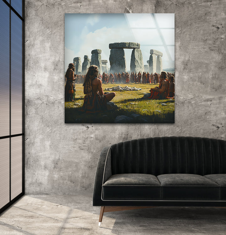 Stonehenge Glaswandkunst - Uraltes Ritual