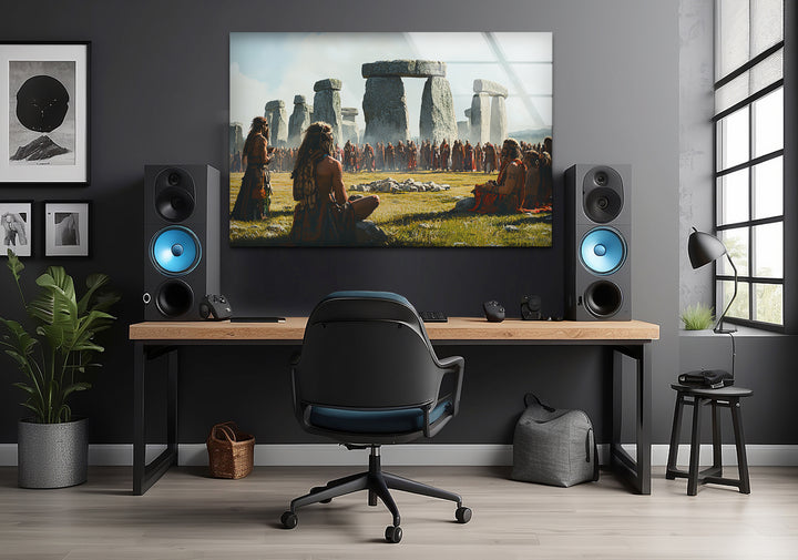 Stonehenge Glaswandkunst - Uraltes Ritual