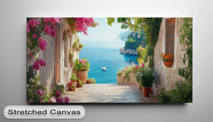 Sun-Kissed Mediterranean Coast – Colorful Village Seaside Canvas Print - MyPhotoStation