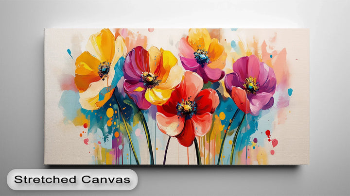 Colorburst Blooms – Vibrant Abstract Floral Canvas Print - MyPhotoStation