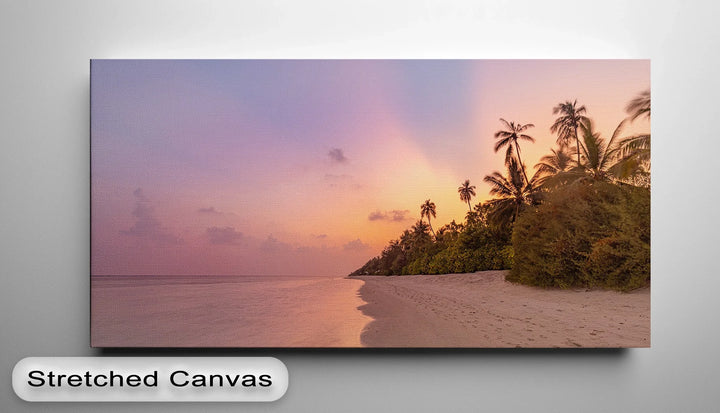 Golden Sunset Beach Scene - Landscape Canvas Print