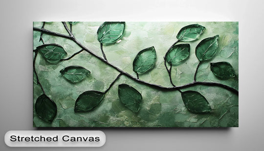 Botanical Glass Leaves – Green Nature Canvas Wall Art - MyPhotoStation