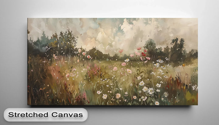 Golden Meadow in Bloom – Wildflower Landscape Canvas Print - MyPhotoStation