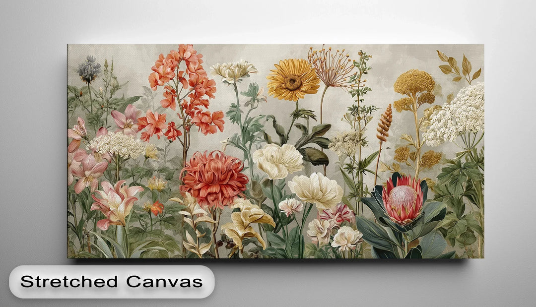 Elegant nature wall art showcasing blooming florals in classic botanical style

