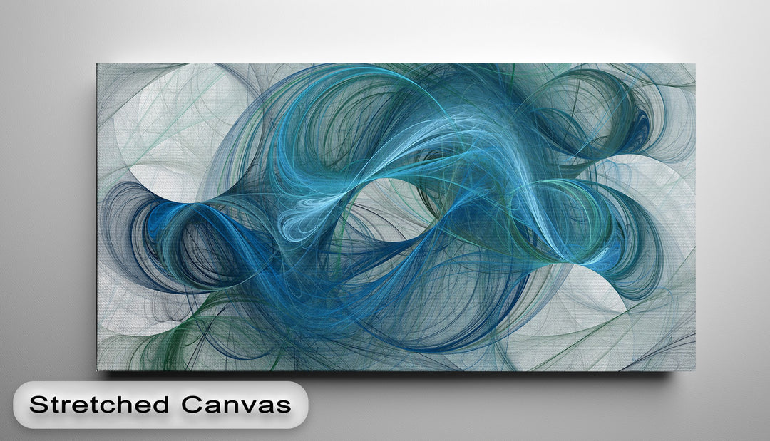 Blue Motion Canvas Print – Modern Abstract Flow Wall Art