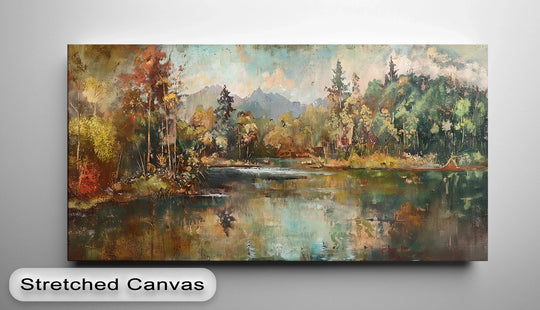 Whispers of Autumn Peaks – Mountain Lake Reflection Canvas Print - MyPhotoStation
