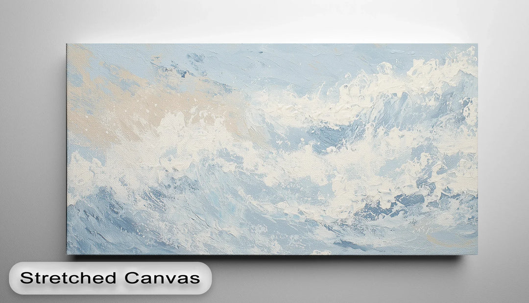 Coastal Drift – Cream and Blue Abstract Ocean Canvas Print - MyPhotoStation
