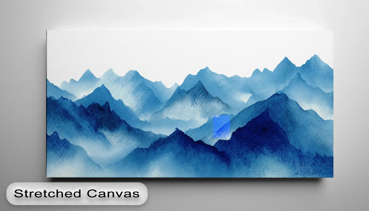 Tranquil Horizon – Layered Blue Mountain Landscape Canvas Print - MyPhotoStation