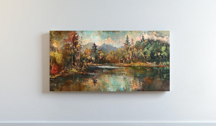 Whispers of Autumn Peaks – Mountain Lake Reflection Canvas Print - MyPhotoStation