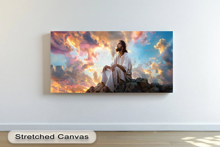 Heavenly Reflection – Jesus Under Glorious Skies Canvas Print