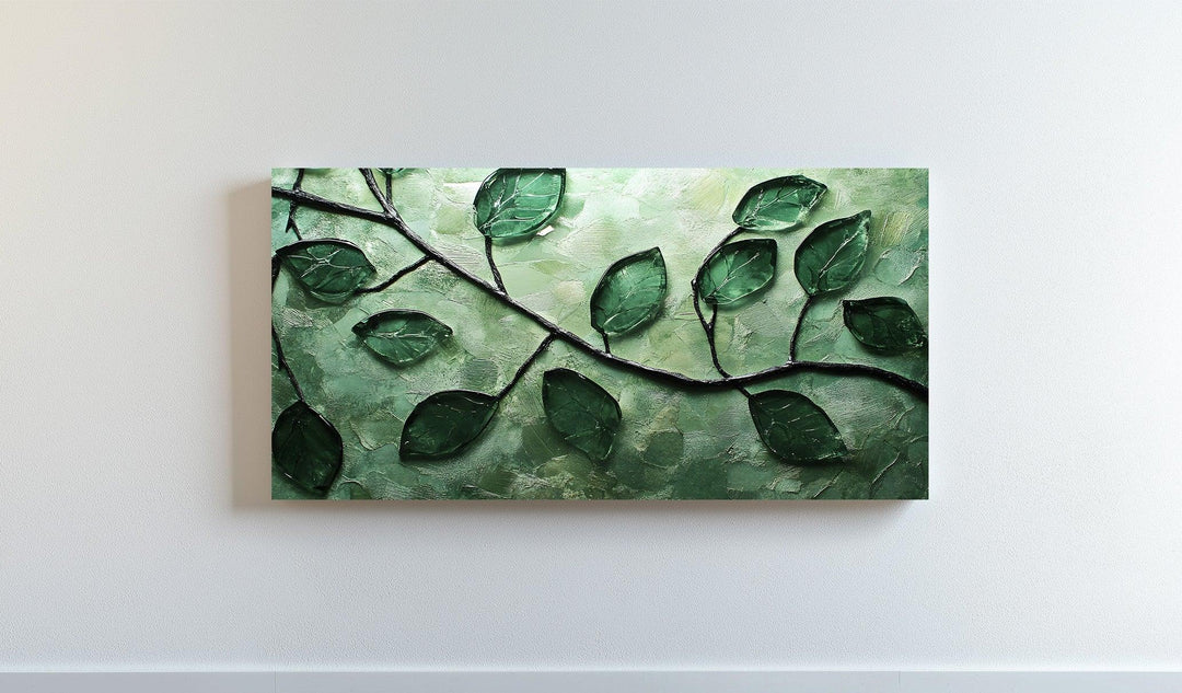 Botanical Glass Leaves – Green Nature Canvas Wall Art - MyPhotoStation