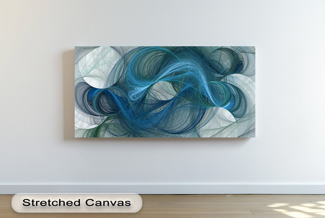Blue Motion Canvas Print – Modern Abstract Flow Wall Art