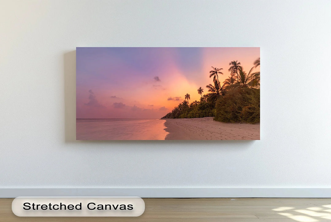 Golden Sunset Beach Scene - Landscape Canvas Print