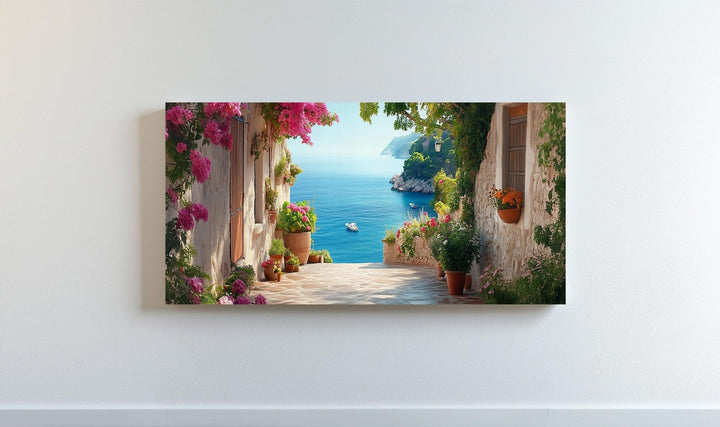 Sun-Kissed Mediterranean Coast – Colorful Village Seaside Canvas Print - MyPhotoStation