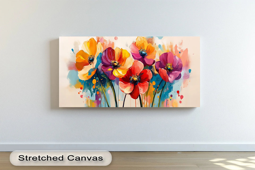 Colorburst Blooms – Vibrant Abstract Floral Canvas Print - MyPhotoStation