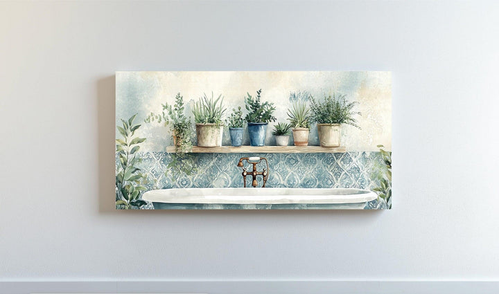 Rustic elegance meets plant serenity in this vintage tub wall decor.

