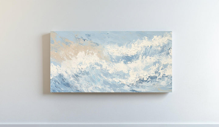 Coastal Drift – Cream and Blue Abstract Ocean Canvas Print - MyPhotoStation