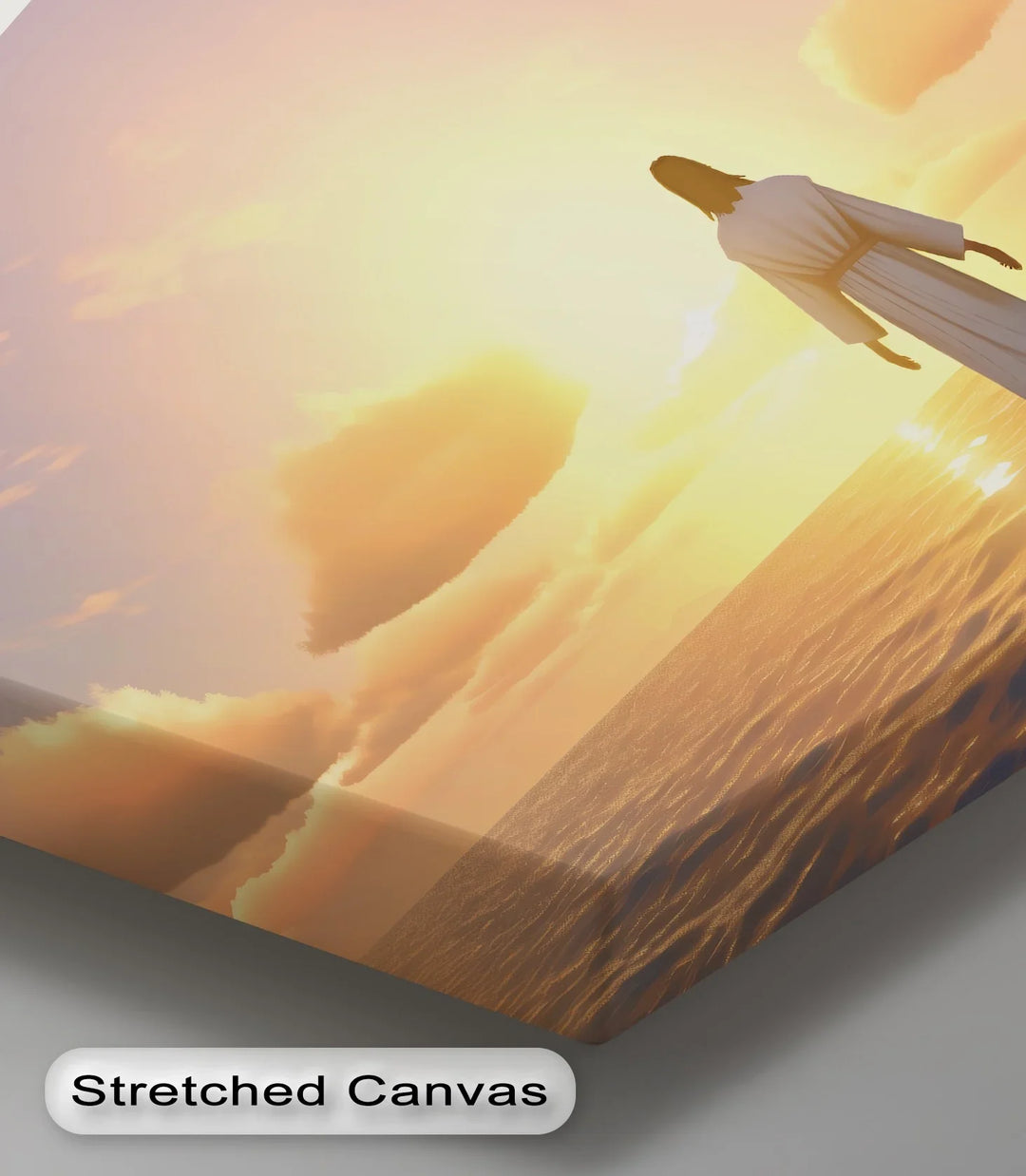Divine Horizon – Jesus at Sunset Over the Sea Canvas Print - MyPhotoStation