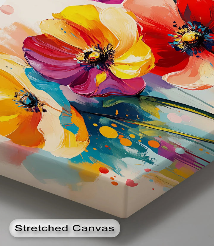 Colorburst Blooms – Vibrant Abstract Floral Canvas Print - MyPhotoStation