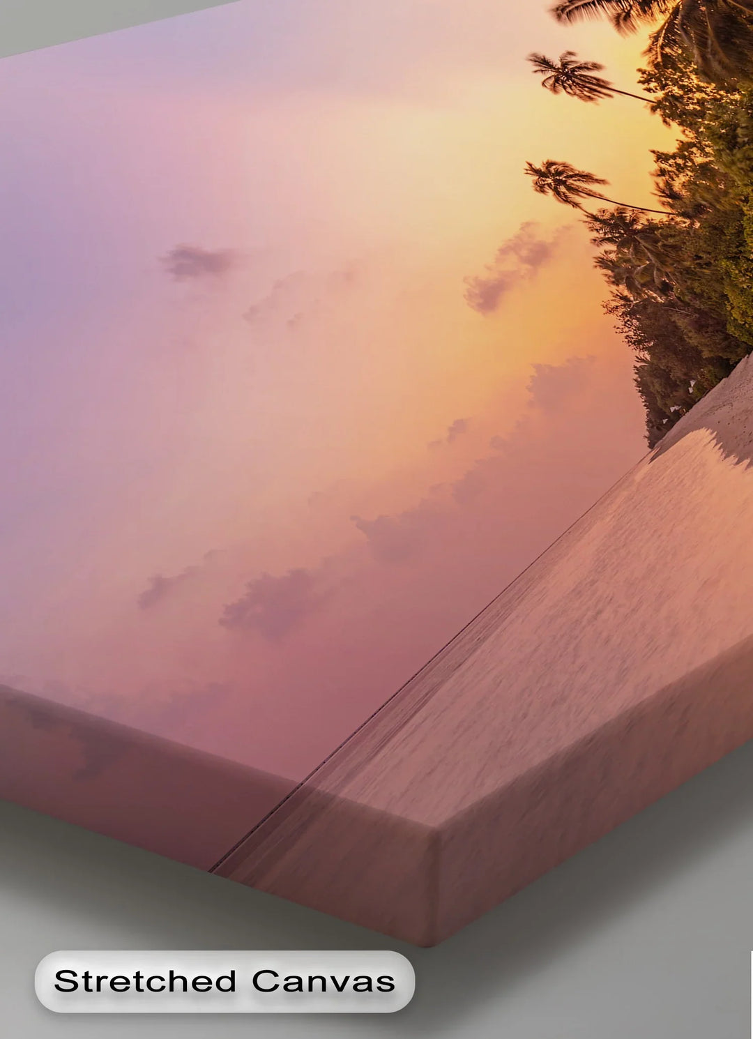Golden Sunset Beach Scene - Landscape Canvas Print