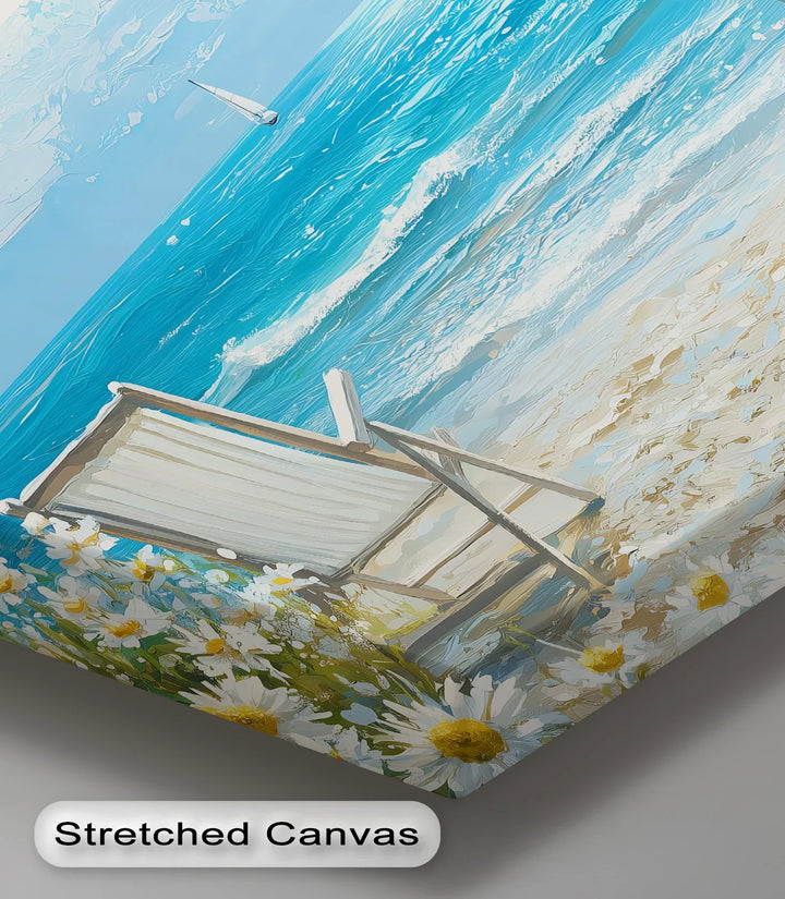 Sailboats and sunshine unite in this cheerful ocean view canvas picture.

