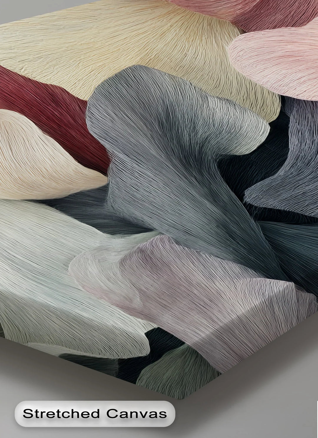 Neutral abstract flower canvas print with organic texture and visual depth








