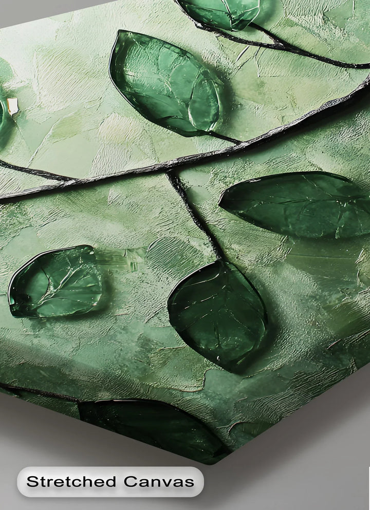 Botanical Glass Leaves – Green Nature Canvas Wall Art - MyPhotoStation