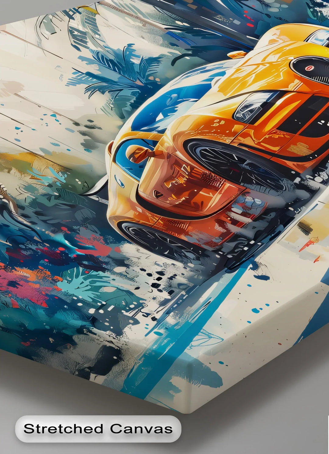Tropical Pursuit – Orange Hypercar Jungle Escape Car Canvas Print
