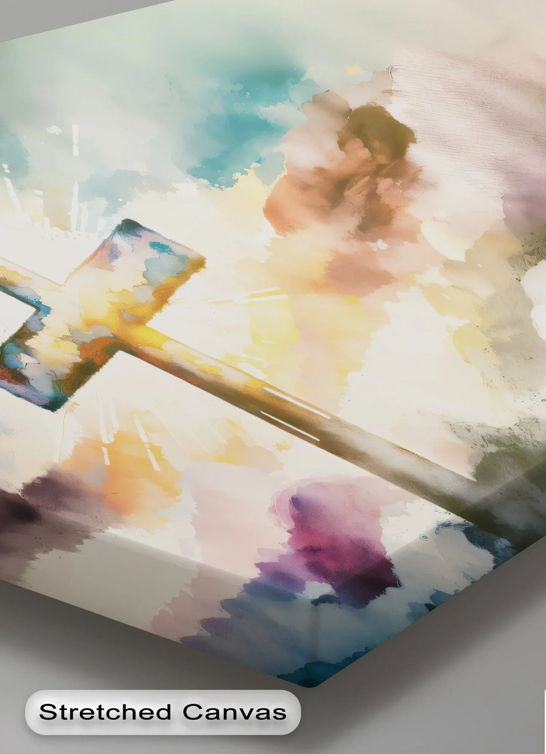 Radiant Cross – Watercolor Christian Canvas Print