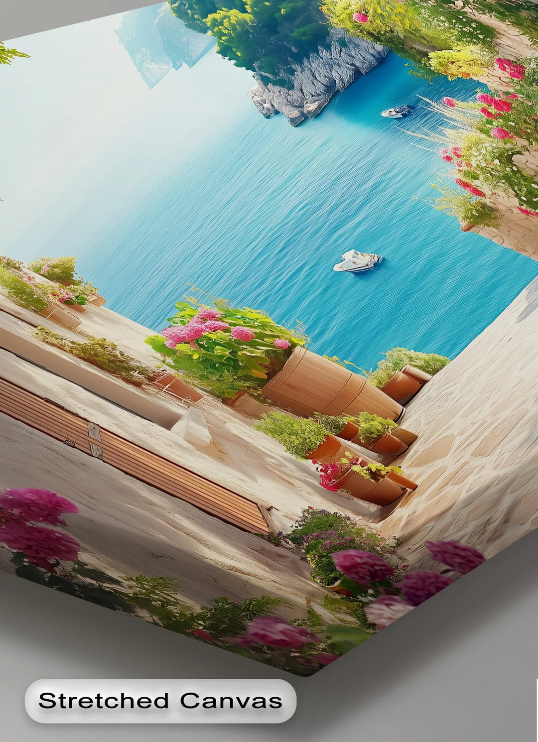 Sun-Kissed Mediterranean Coast – Colorful Village Seaside Canvas Print - MyPhotoStation