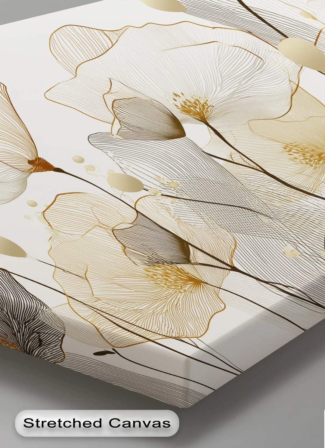 Whispers of Bloom – Delicate Line Art Floral Canvas Print - MyPhotoStation