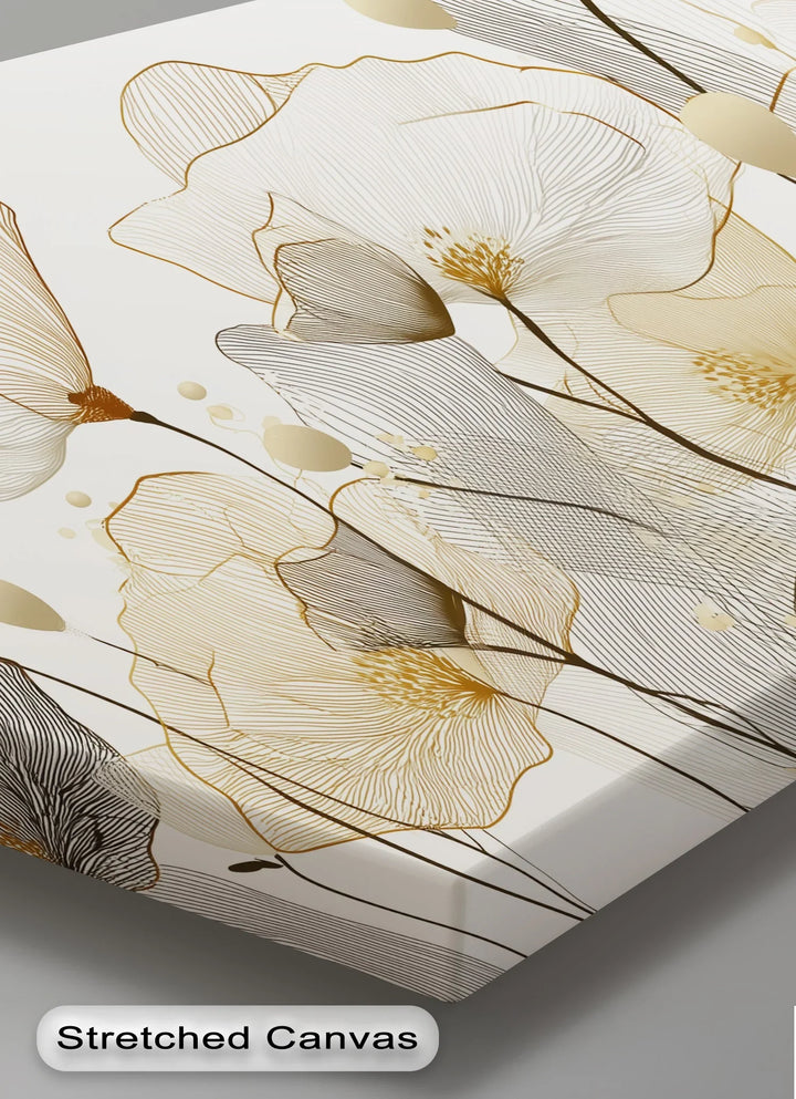 Whispers of Bloom – Delicate Line Art Floral Canvas Print - MyPhotoStation