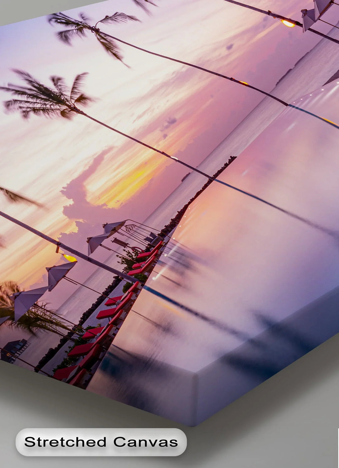 Sunset Over Infinity Pool - Landscape Canvas Print