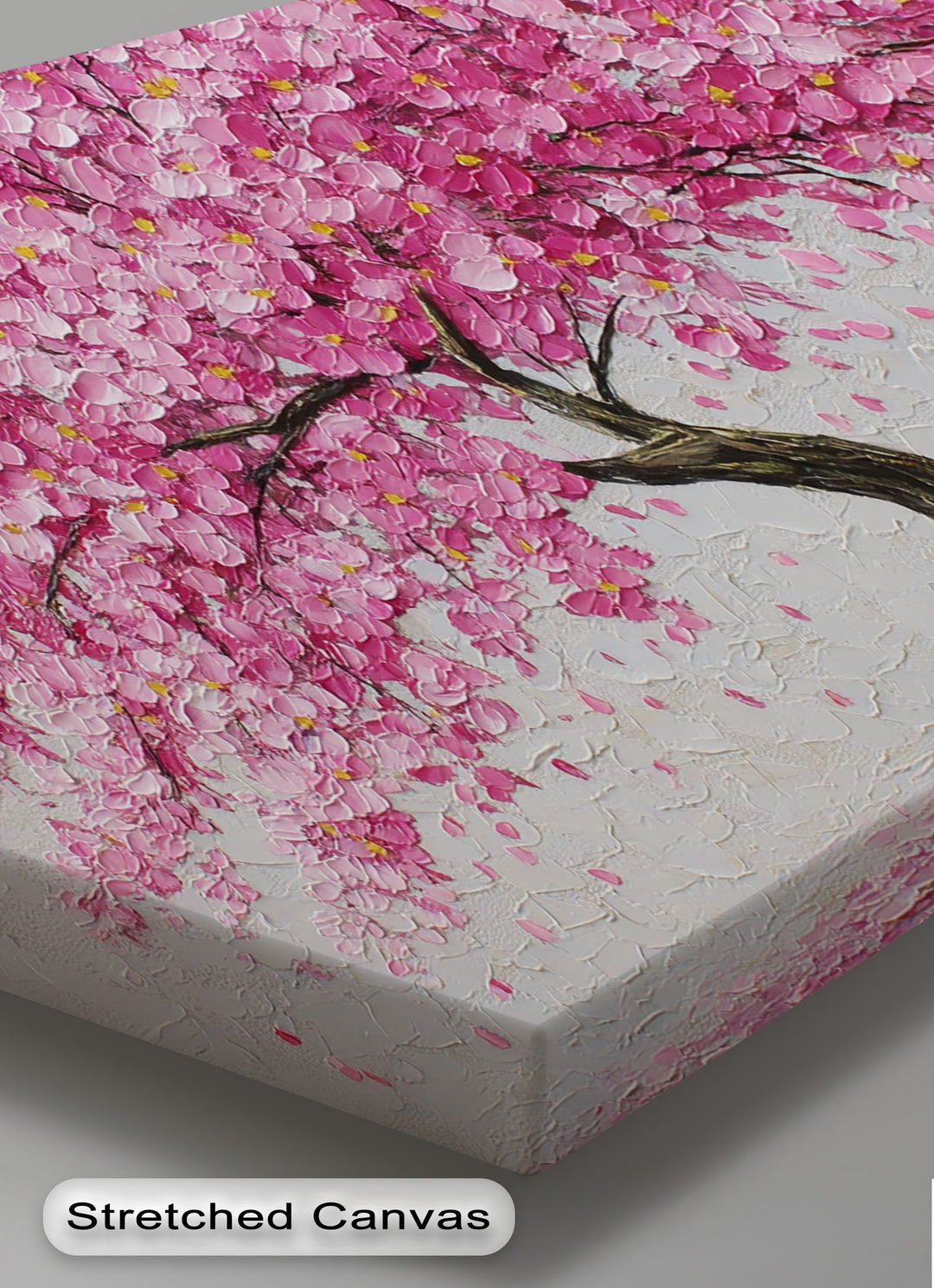 Textured Blossoms – Pink Flowering Tree Canvas Print
