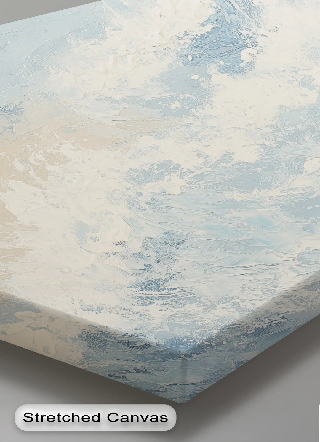 Coastal Drift – Cream and Blue Abstract Ocean Canvas Print - MyPhotoStation