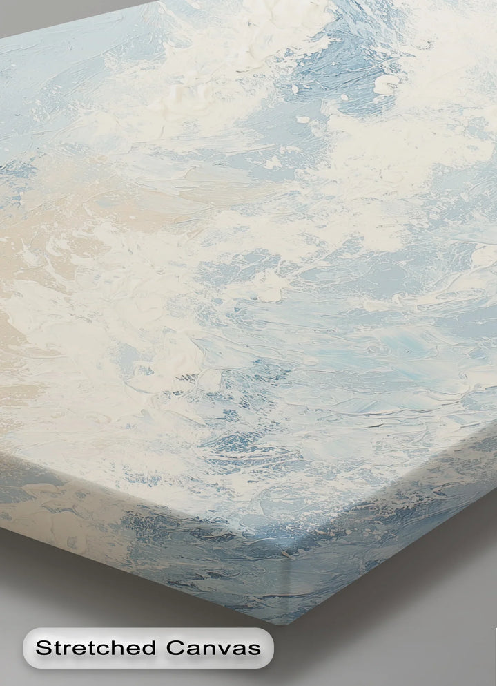 Coastal Drift – Cream and Blue Abstract Ocean Canvas Print - MyPhotoStation
