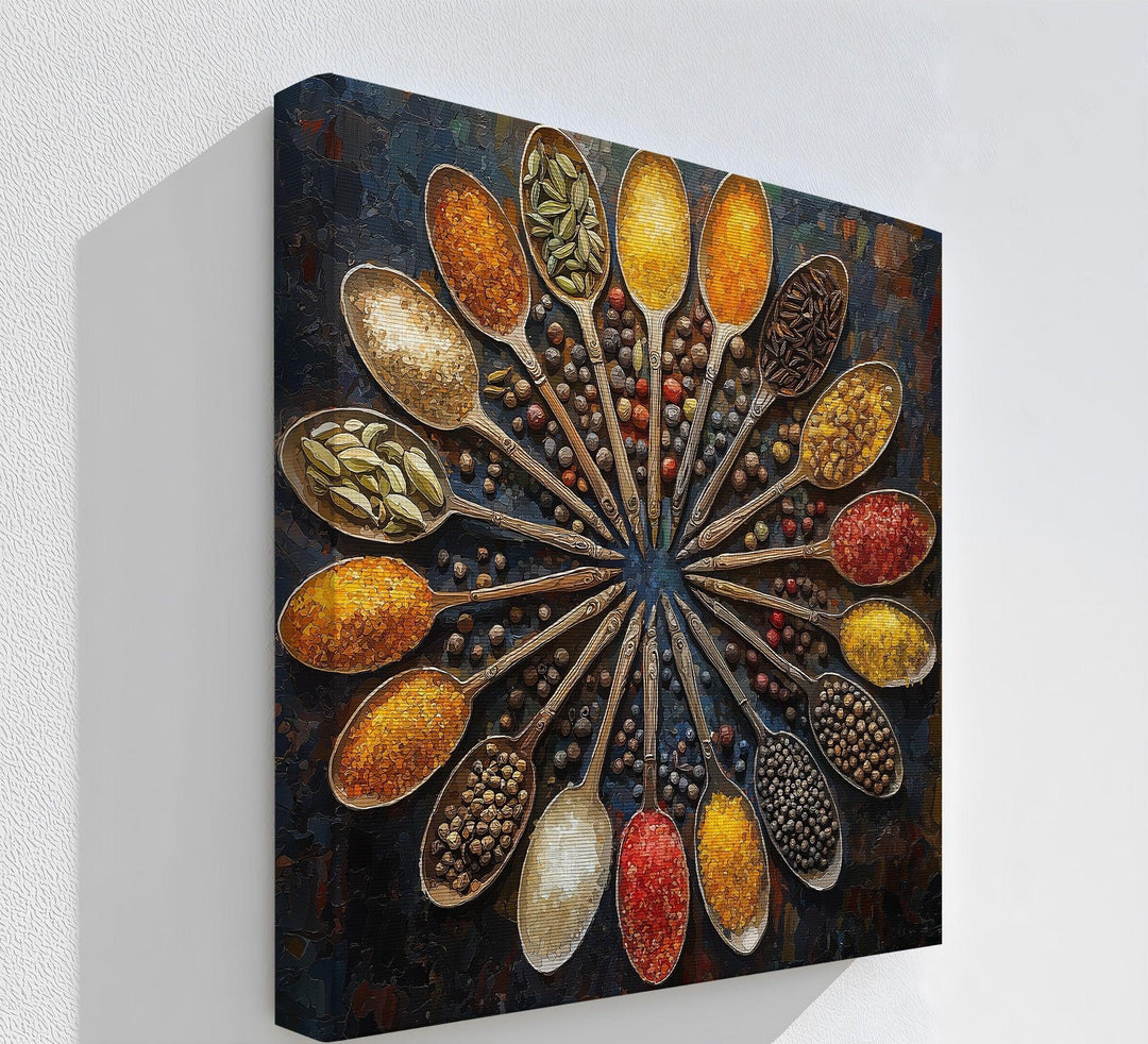 Spice Spoon Mandala – Vibrant Culinary Kitchen Canvas Prints - MyPhotoStation