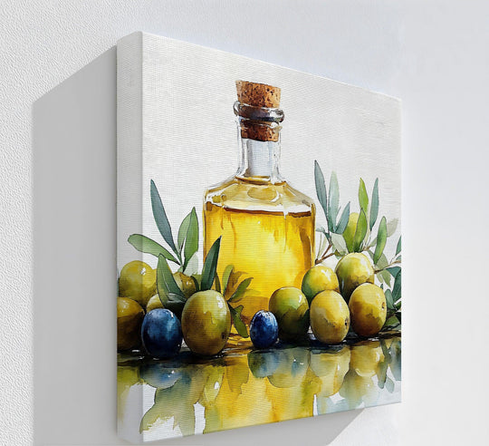Golden Essence – Olive Oil and Olives Kitchen Canvas Prints - MyPhotoStation