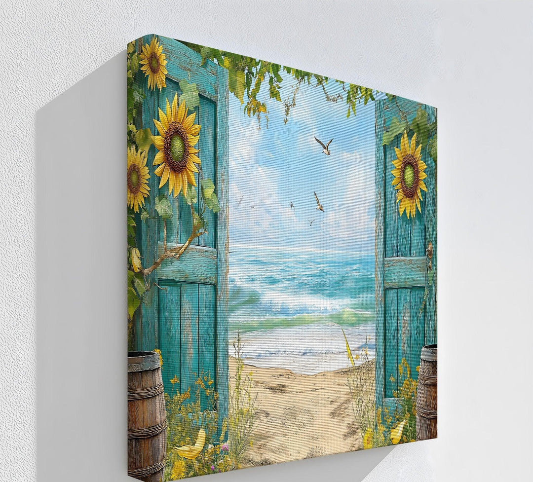 Open Door to the Sea – Coastal Beach Scene Kitchen Canvas Print - MyPhotoStation