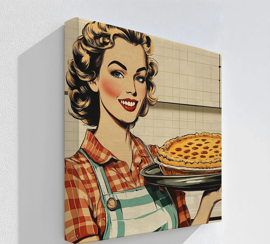 Retro Baker's Delight – Vintage Pie-Making Kitchen Canvas Prints - MyPhotoStation