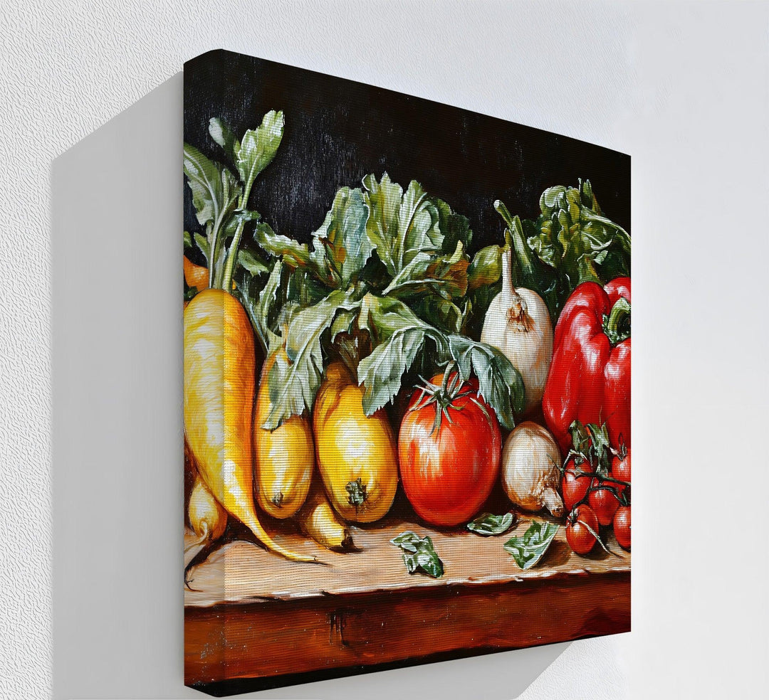 Farm-Fresh Harvest – Rustic Vegetable Still Life Kitchen Canvas Prints - MyPhotoStation
